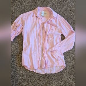 JOL RIVER Pink Striped Button Down Shirt for Women